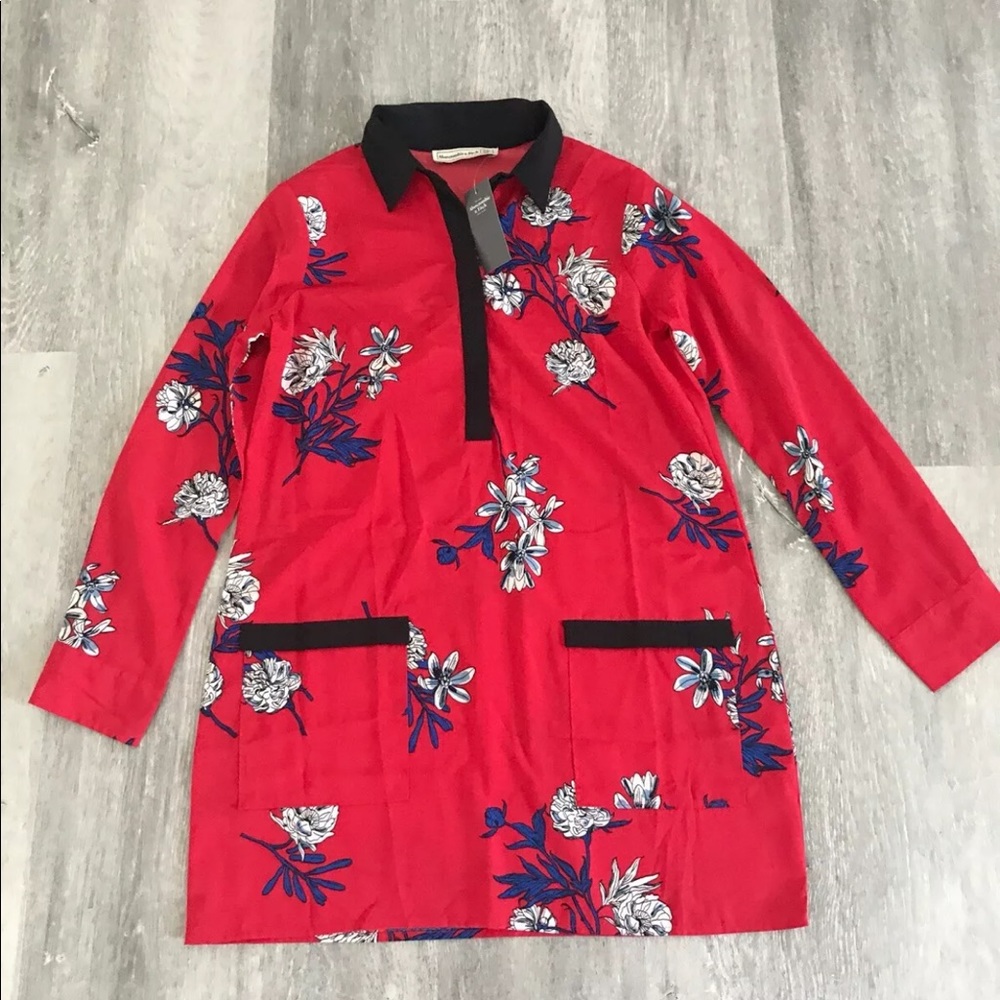 Abercrombie Petite Small Dress Floral New red cute